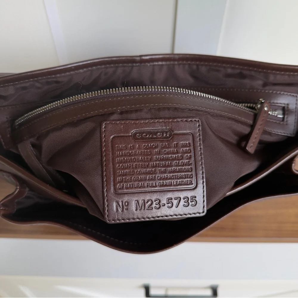 Vintage Coach Leather Crossbody Messenger Bag #5735 Unisex Brown Saddle Leather